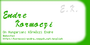 endre kormoczi business card