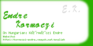 endre kormoczi business card